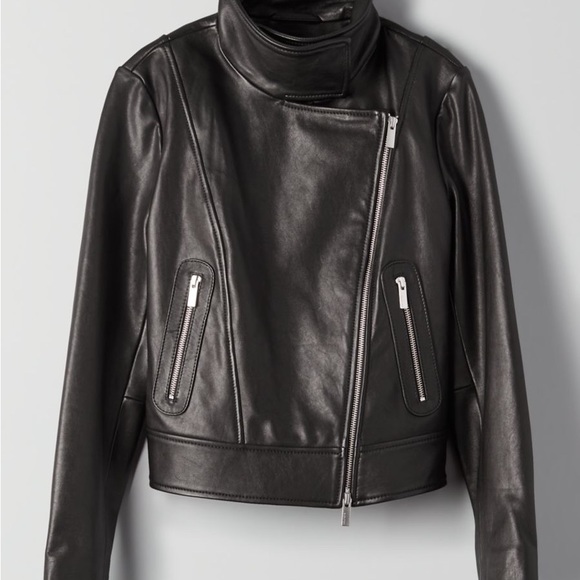 Aritzia Black Leather Jacket - Picture 1 of 5